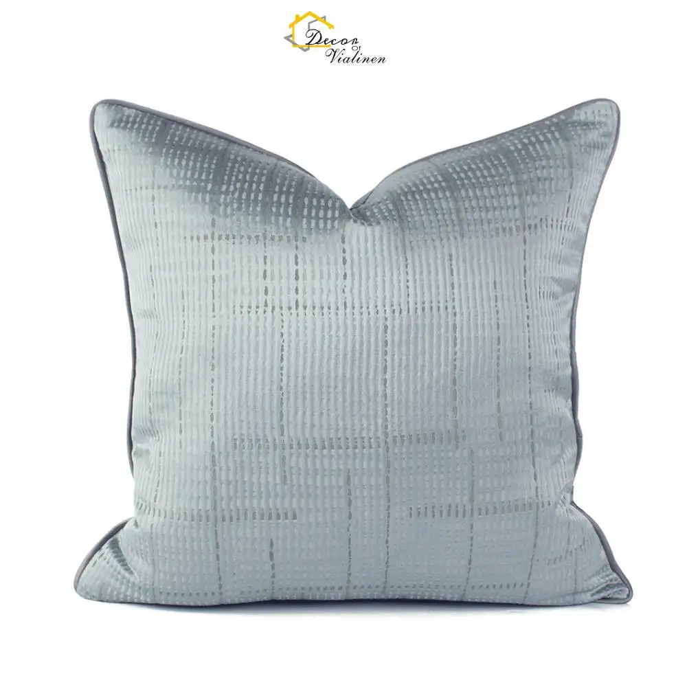 Premium Throw Pillow Covers Blue and Gold, Arabic Design for Home Decor, Soft Cushion Case for Couch Bed Car Seat, Living Room
