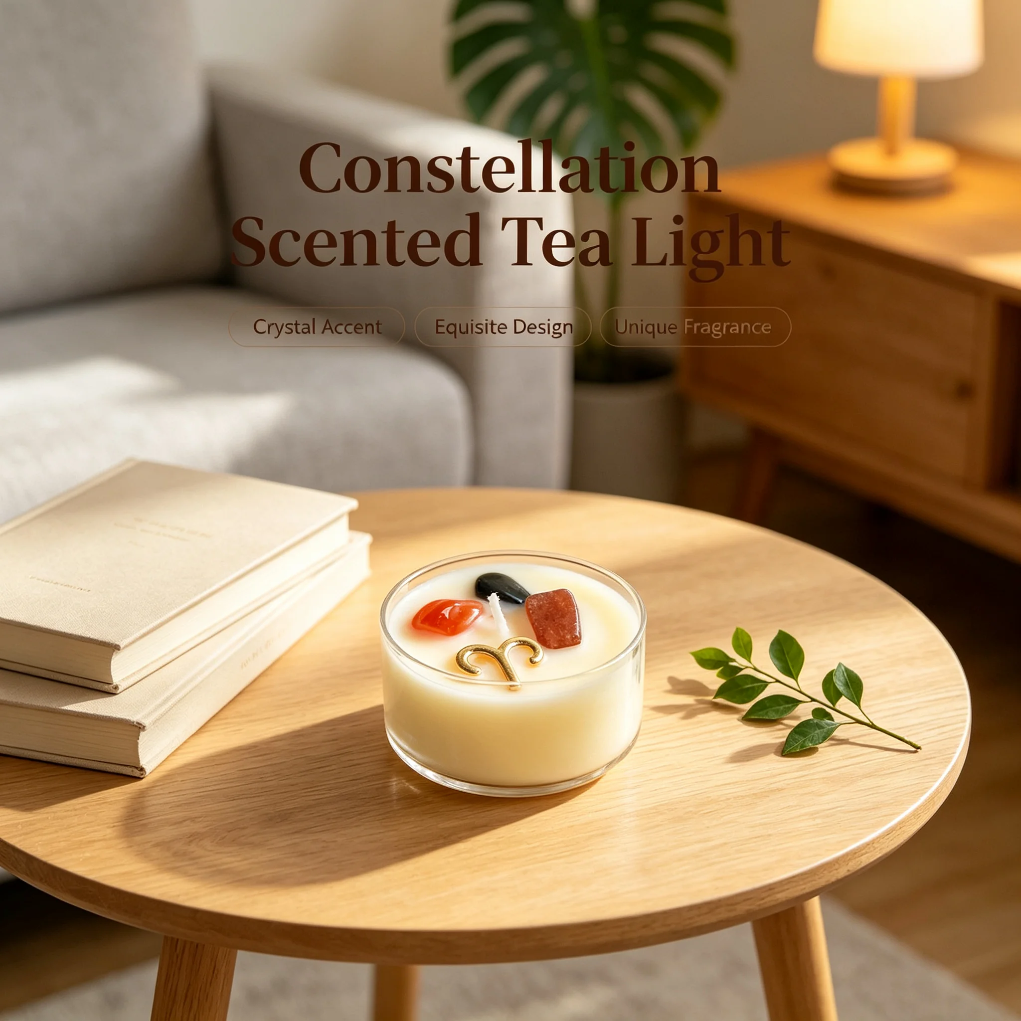 Natural Crystal Twelve Constellations Fragrance Tea Wax For Home/Bedroom/Table/Festival Decor Healing Aromatherapy Gift