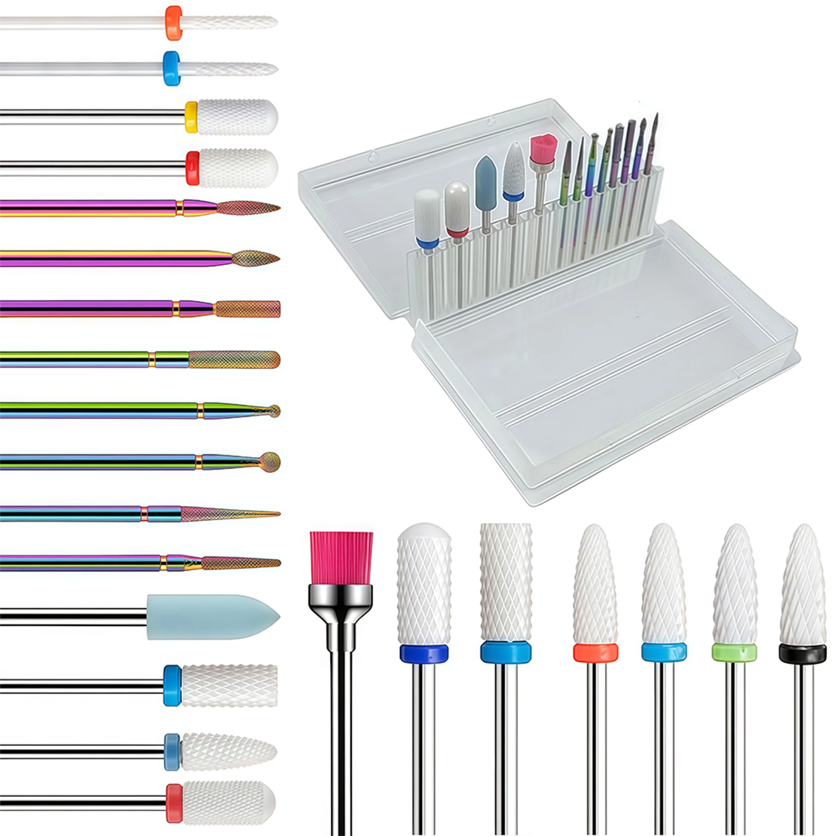 Nail Grinding Head Set for Beginners And Enthusiasts - 10/13/23 Piece Set Manicure Kit for Nail Smoothing And Callus Removal Odo