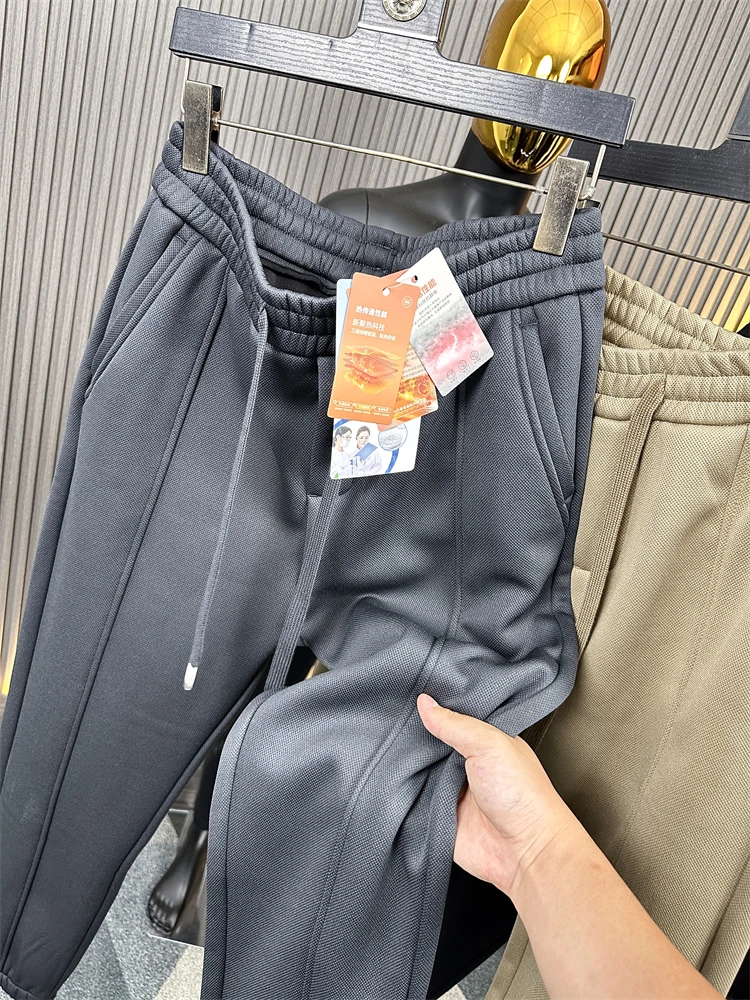 

Мужские повседневные брюки Bla Tech с самонагревающейся флисовой подкладкой, хлопковые, летне-осенние, базовые, трикотажные, дышащие, свободного кроя, длинные