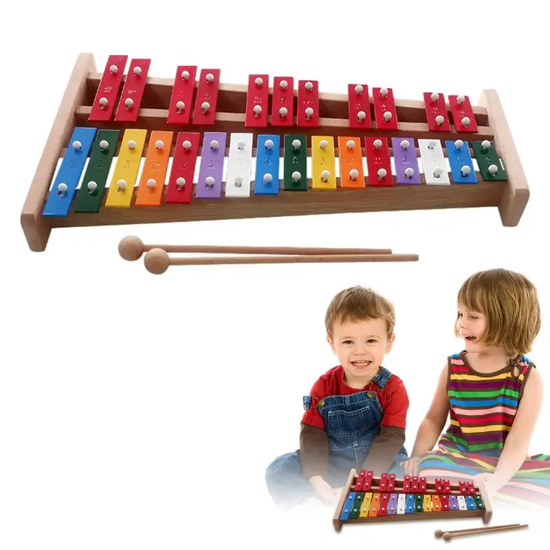 27 Notes Glockenspiel Xylophone Professional Compact For Music Lovers Adults Kids Glockenspiel Xylophone With Mallets