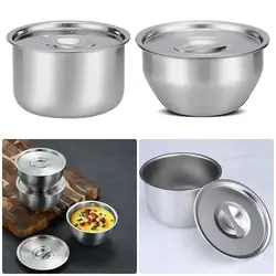 Stainless Steel Rice Bowl With Lid Soup Bowl Steamed Rice Bowl Anti-Scalding Child Small Bowl Korean Cuisine Kitchen Tableware