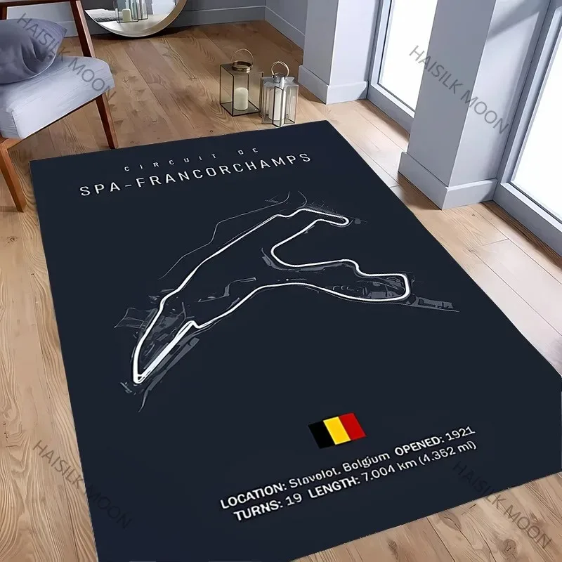 Race Track Circuit Map Area Rug Non‑Slip Floor Mat Racing Lovers Home Living Room Bedroom Decor Carpet Indoor Doormat Home Decor