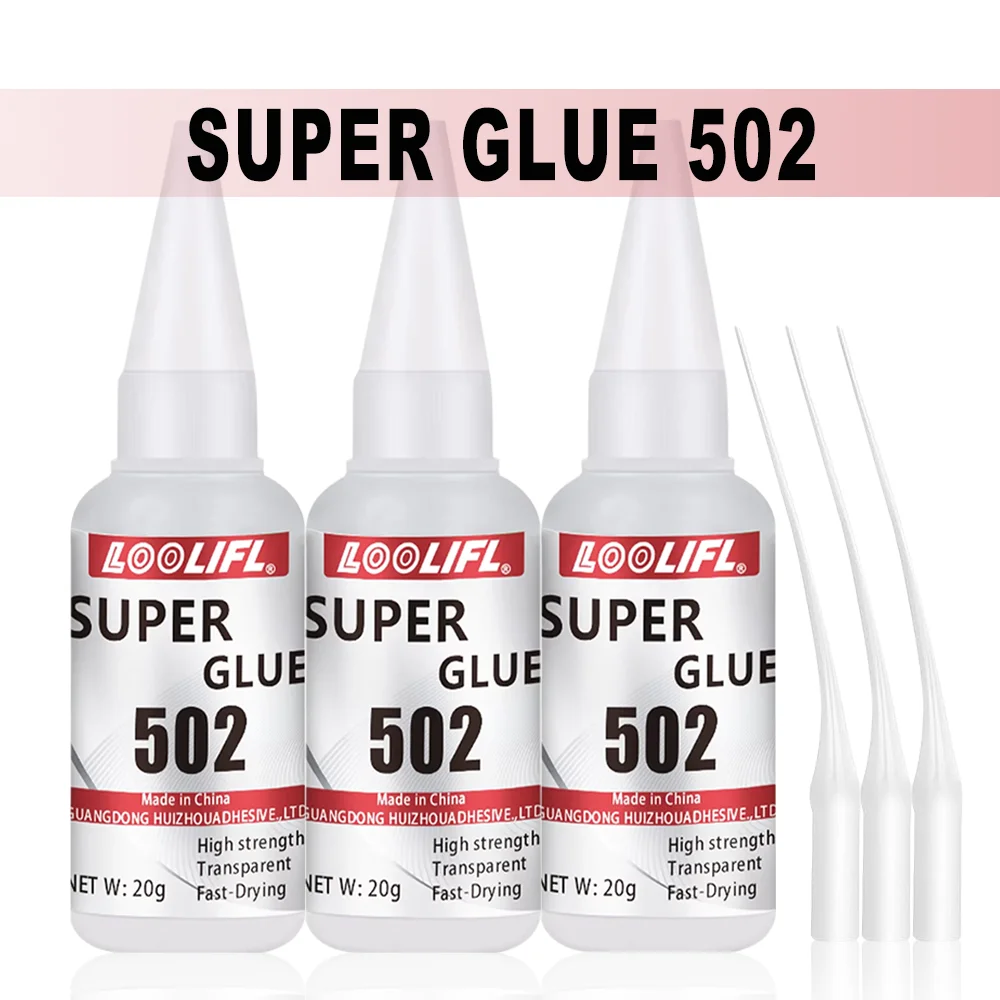 502 Super Glue Instant Strong Adhesive,with Precision Applicators, Fast Curing Clear Glue for , Crafts, Household Industrial Use