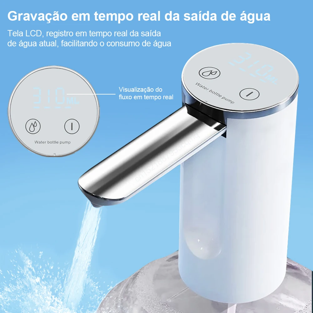 19-liter water bottle electric pump, foldable automatic water dispenser, refillable, tabletop drinking water pump