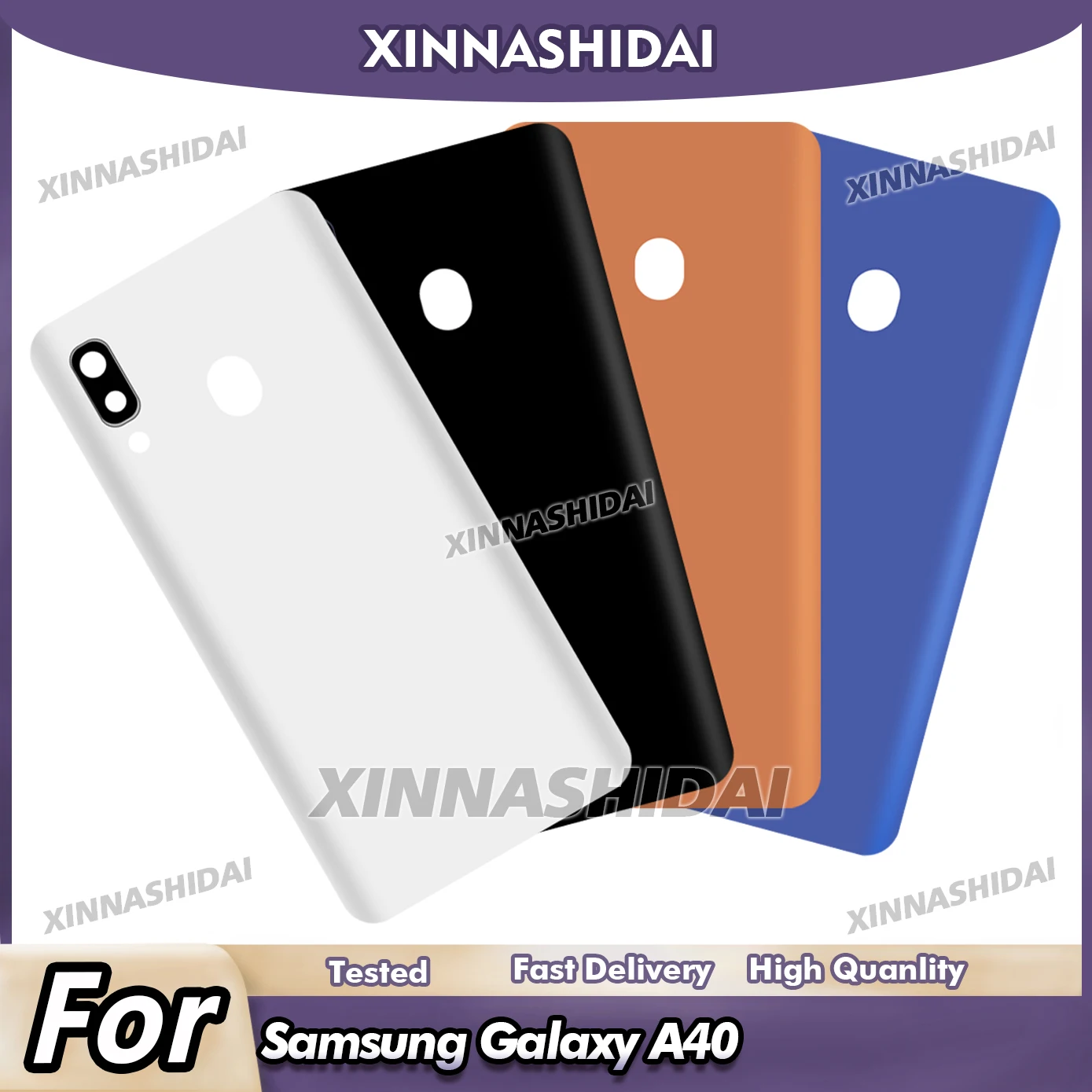Battery Cover For Samsung Galaxy A40 2019 A405 Battery Back Cover Rear Door Plastic Housing Case Panel with Sticker Replacement