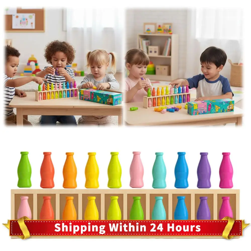 ボトルフリップゲーム 楽しいモンテッソーリ カラーマッチングおもちゃ カラーソート感覚ゲーム 旅行 キャンプ 休日 パーティーナイト用