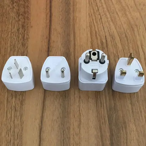 1PCS Universal EU GER AU UK Plug Adapter European Germany Australia Chinese Power Socket White Travel Converter Conversion Plug
