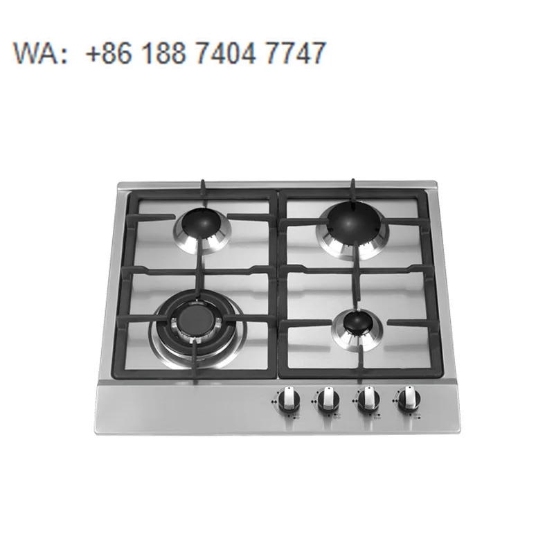 Wholesale Built-in Stainless Steel Gas Hob 4 Burner LPG NG Gas Cooktop Kitchen Appliance
