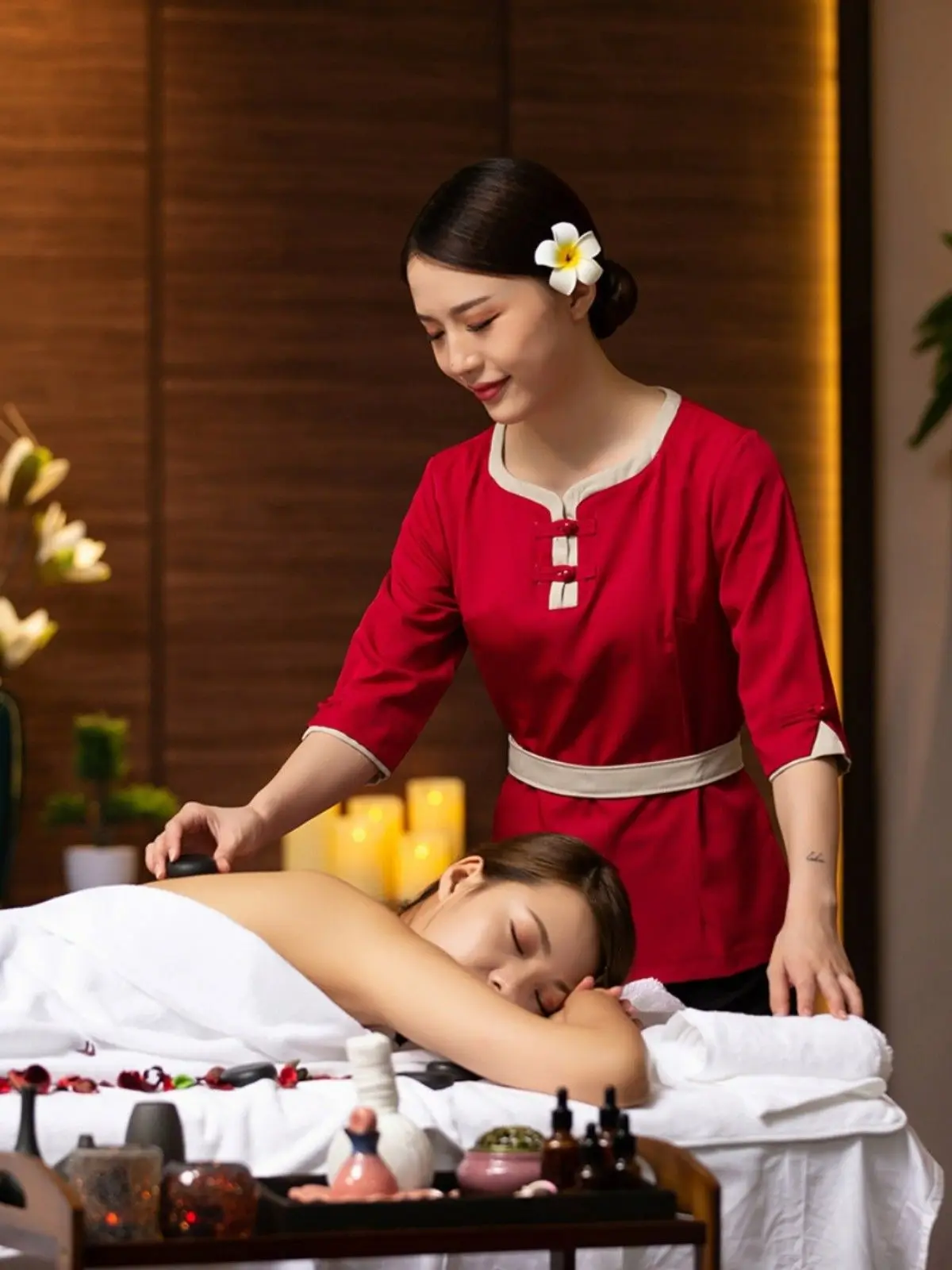 مجموعة بدلة فني صحي لساونا حمام القدم للسيدات من سبا تايلاندية