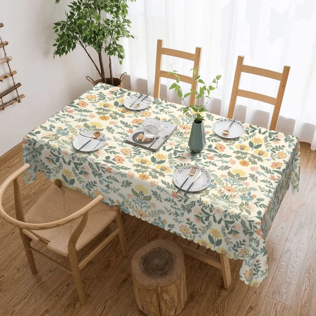 Custom Freya In Golden Ember Tablecloth Rectangular Waterproof Table Cover Cloth for Kitchen