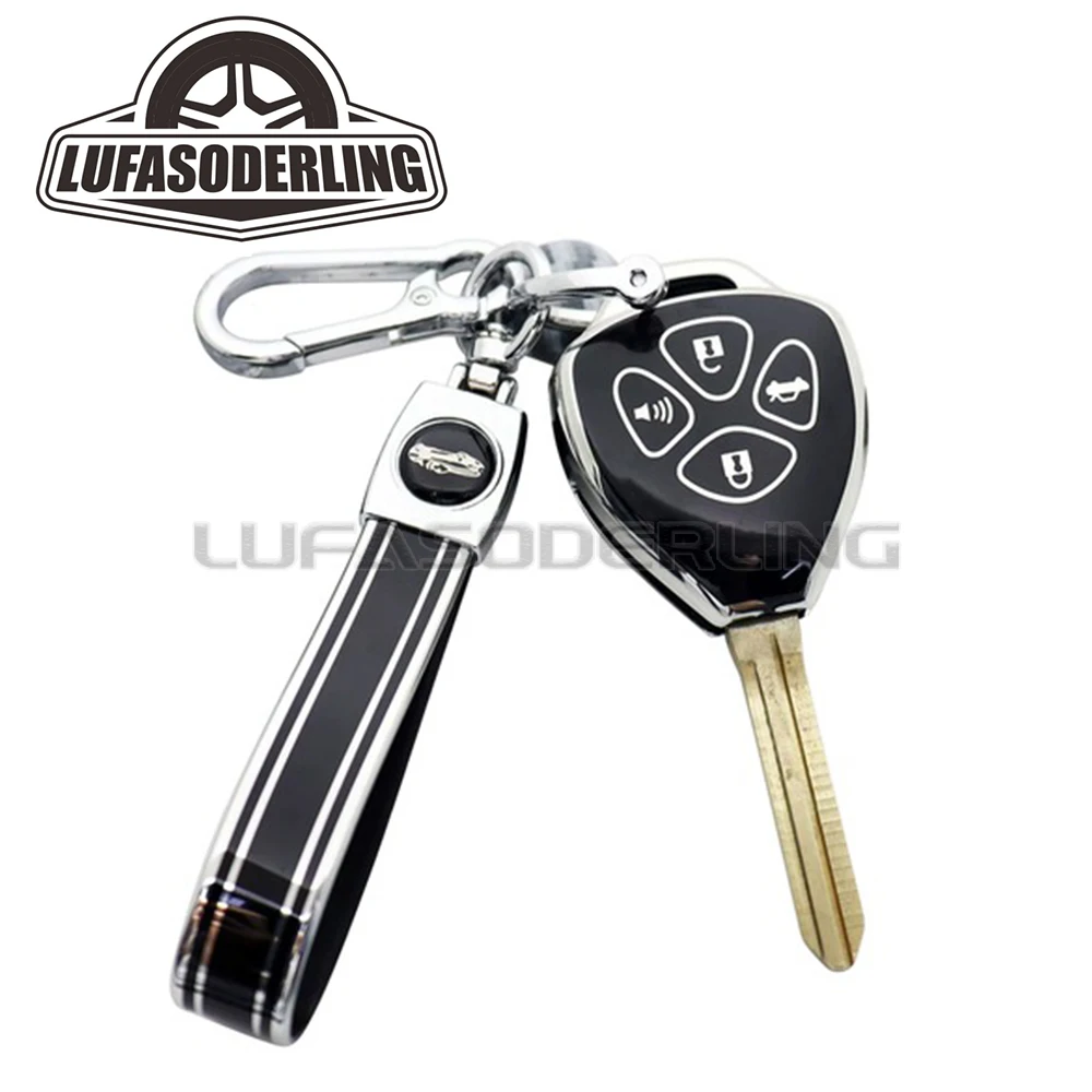 

Smart Key Fob Cover 4 Button with Keychain for Toyota Camry 2007-2011 Avalon Corolla 2008-2013 Venza 2009-2016 Black Remote Case