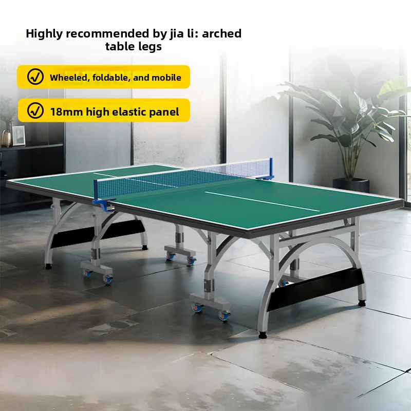 25mmHome-use Foldable Standard Indoor Green Ping Pong Table, Portable Competition-grade Table Tennis Table