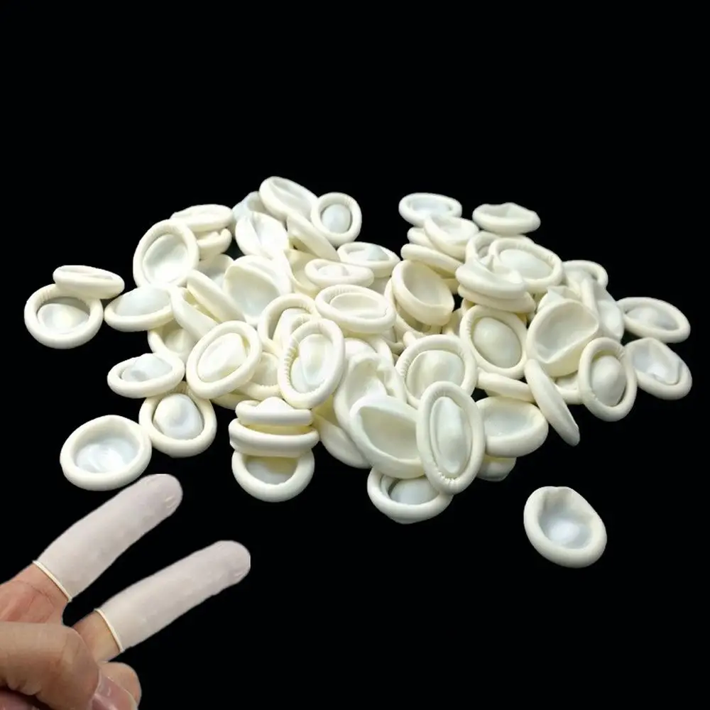 100PCS Non-slip Nail Art Tool Fingertip Protective Rubber Gloves Finger Cover Protector Gloves Finger Cots