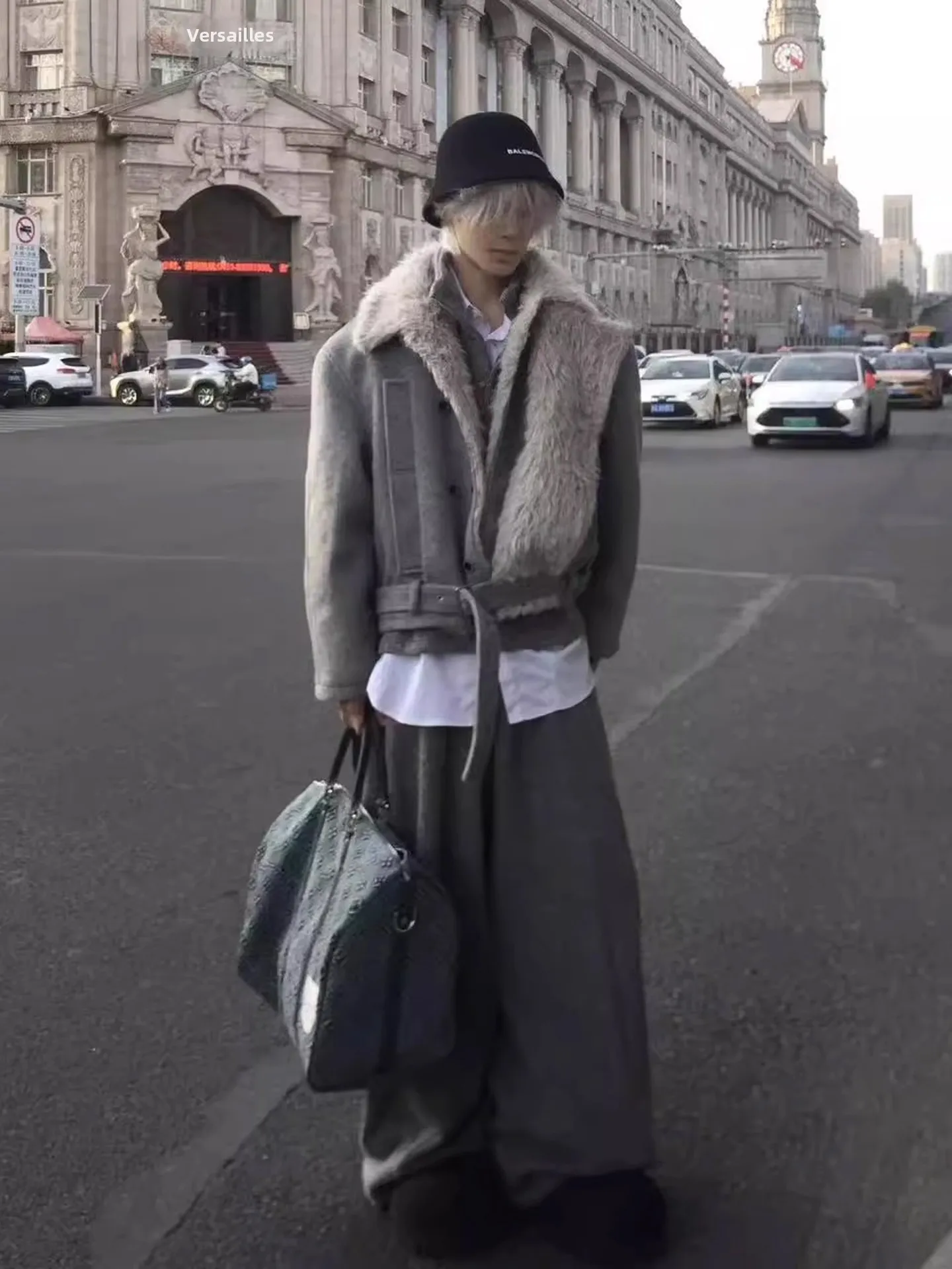 

Wool Blend Cotton Jaet Men's Winter Thiened Outerwear Double Row Buttons Small ence Design Youth Faion Warm Coat