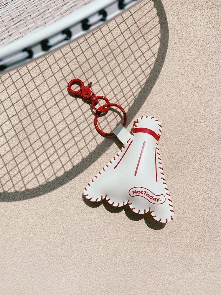 New Badminton Leather Bag Charm White Keychain Bag Pendant Decoration High Luxury Girl Gift Bags Accessories Handbag