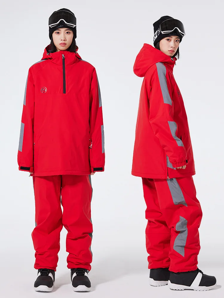 Trajes de esquí para hombre y mujer, conjuntos de ropa térmica de esquí para exteriores, pantalones de snowboard impermeables a prueba de viento, traje, novedad de 2024