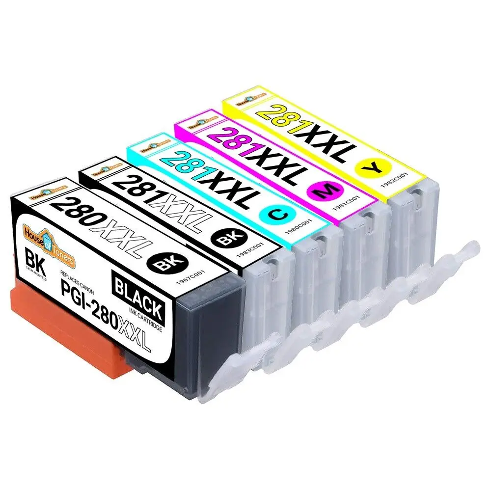 5 Pack สำหรับ Canon Pgi-280 Xxl CLI-281 Xxl Pixma Ts6120 Ts9120 TS8120 Tr7520