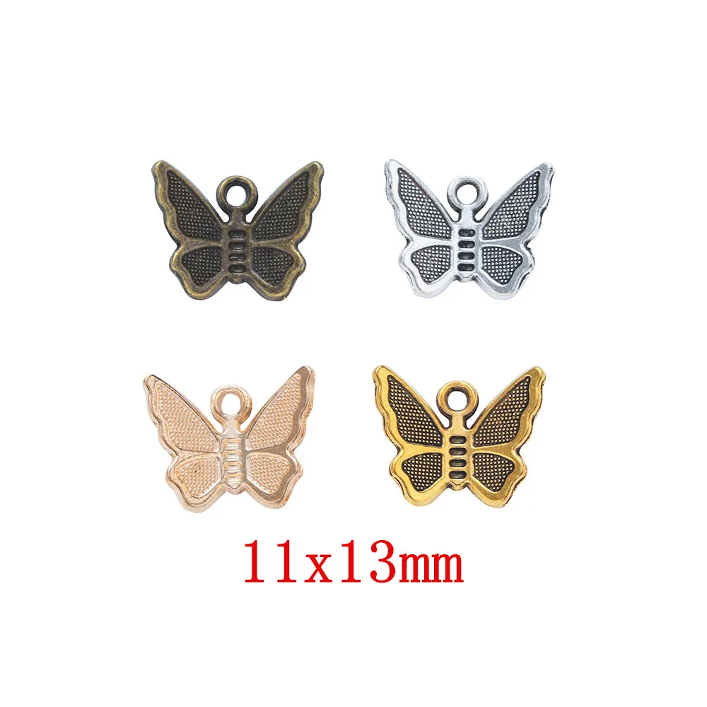 80pieces (butterfly) vintage zinc alloy charm metal pendant DIY jewelry discovery making accessories 142