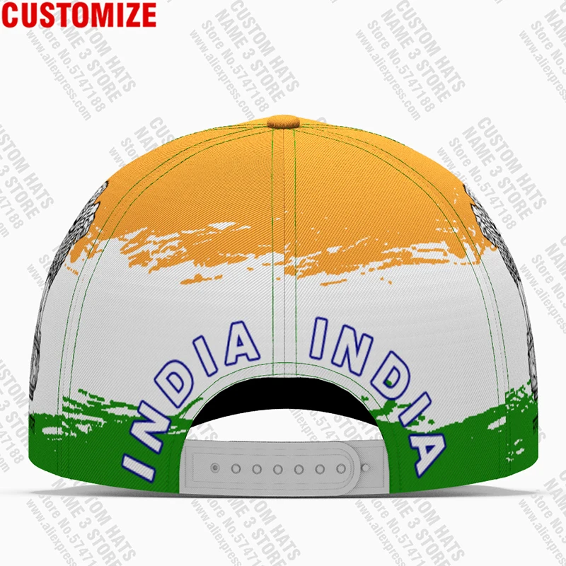 India Baseball Cap 3d Free Custom Made Name Number Team Logo In Fishing Hat Ind Country Travel Hindi Nation Indian Flag Headgear