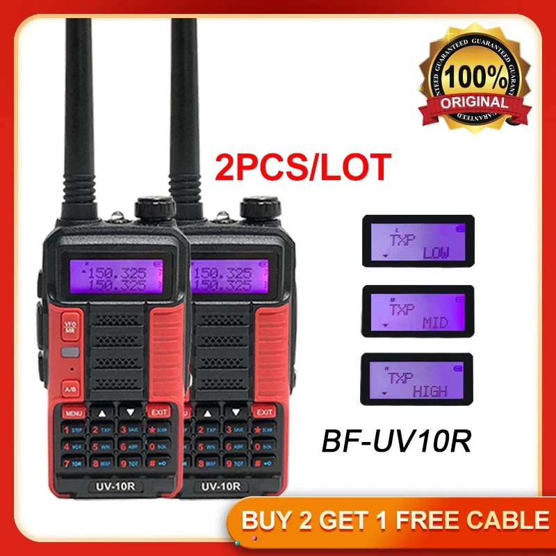 2PCS Baofeng UV-10R High Power Walkie Talkie Dual Band Two-way Ham Radio Long Range Portable Transceiver BF uv10r New рации