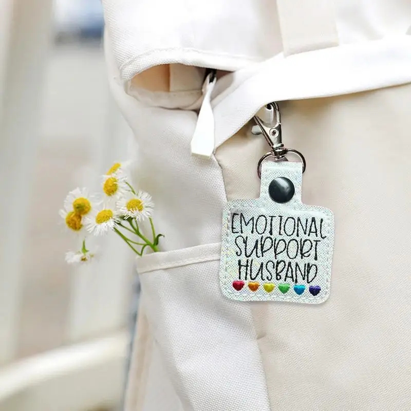 Coworker Gifts Keychain Creative Emotional Support Embroidered Keyrings Key Chain Pendant For Colleague Husband Wife For Belt Ke