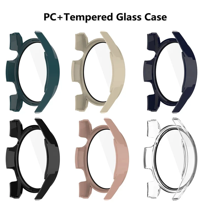 Capa completa caso para huawei assista gt3 46mm 42mm protetor de tela amortecedor vidro temperado para huawei assista gt 3