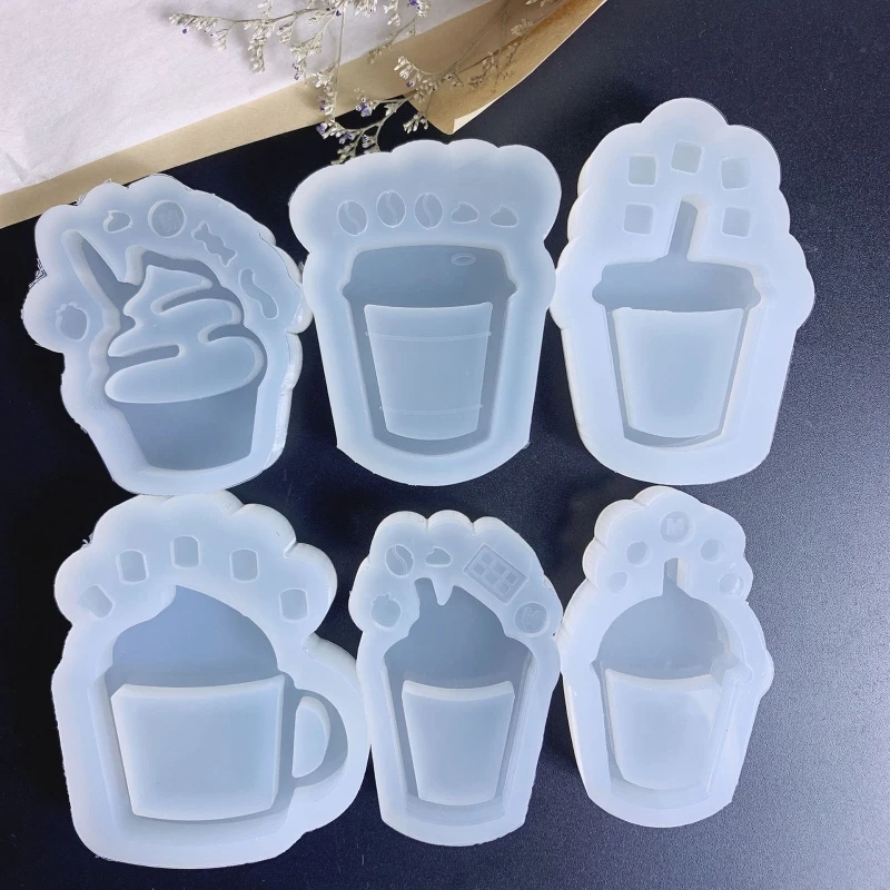 Quicksand Silicone Molds Coffee Milk Tea Ice Cream Silicone Molds For Resin Jewelry Making Shaker Molds For Epoxy Resin