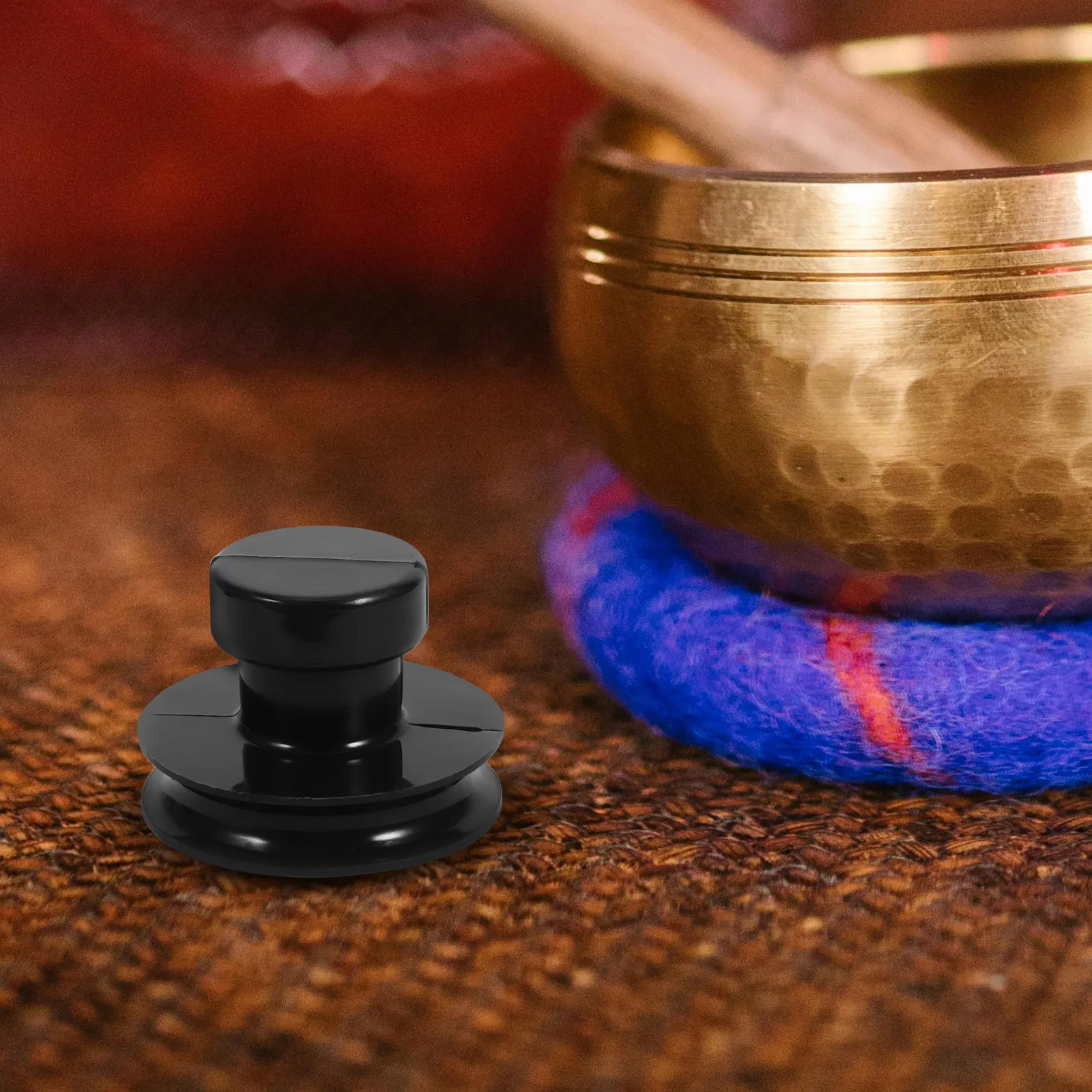 

2 Pcs Bowl Suction Device Cup for Singing Tool Bowls Handle Set Replacement Black Accessory