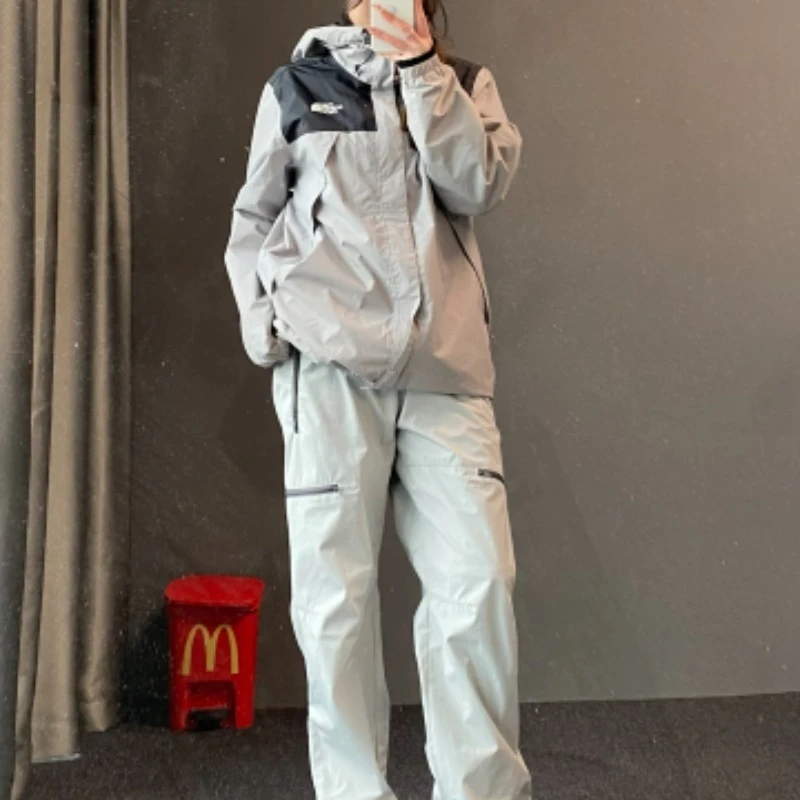 The North Face MARTIS Contrast Color Hooded Jacket Long Sleeve Waterproof Windproof Warm Outdoor Running Coat