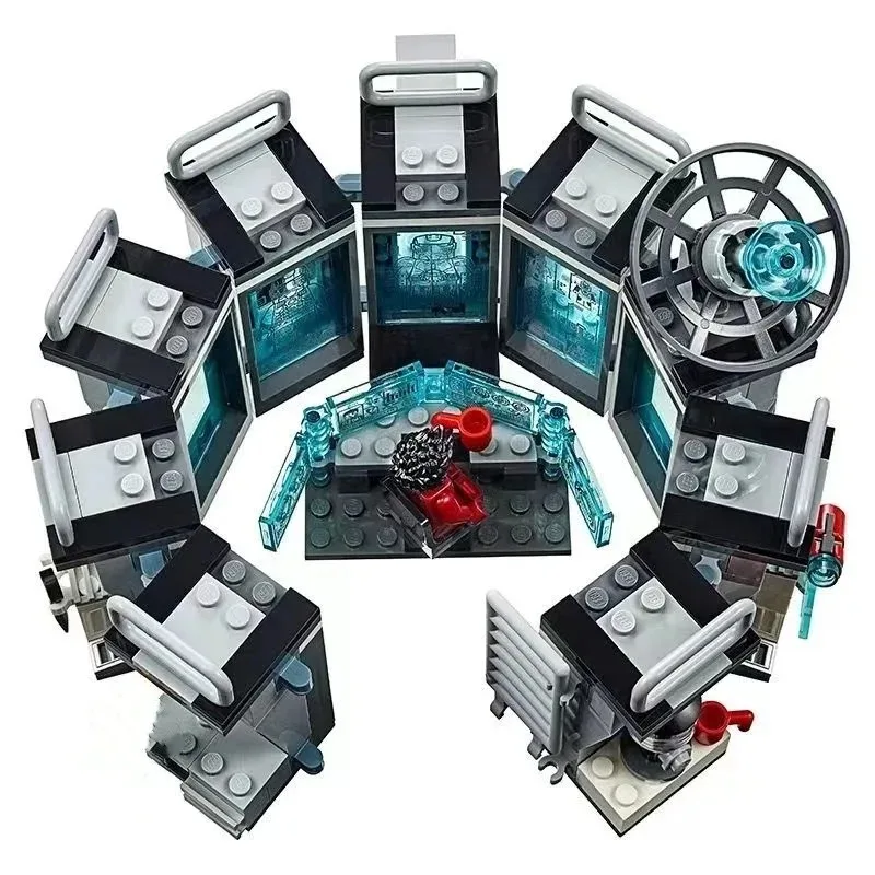 Jouets chauds Marvels Avengers Super héros Iron Man Hall d'armure Robot Hall FIT 76125 modèle blocs de construction briques cadeau jouet