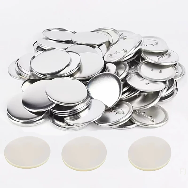 

[YU]50Set 25-75MM Metal Badge Pin Button Maker Parts DIY Blank Badge Button Parts For Art Crafts Making Iron-Base Badges Set