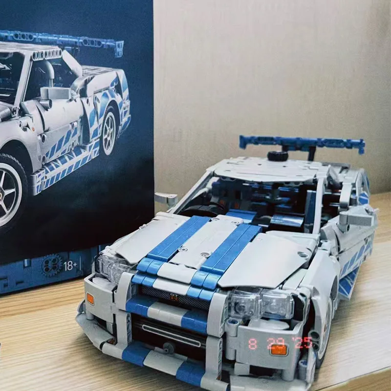 

Technical MOC God of War GT -R34 Sports Car Building Blocks LED RC Kit Best Halloween Christmas Birthday Party Guest Gift