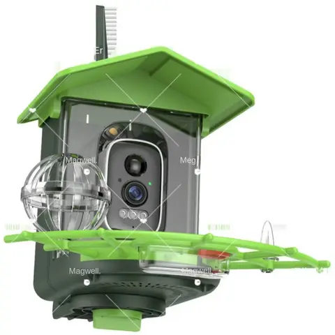 2024 AI 인식 기능을 갖춘 야외용 스마트 조류 피더 - 4K 태양광 카메라, 8L 방수 및 다람쥐 방지 디자인