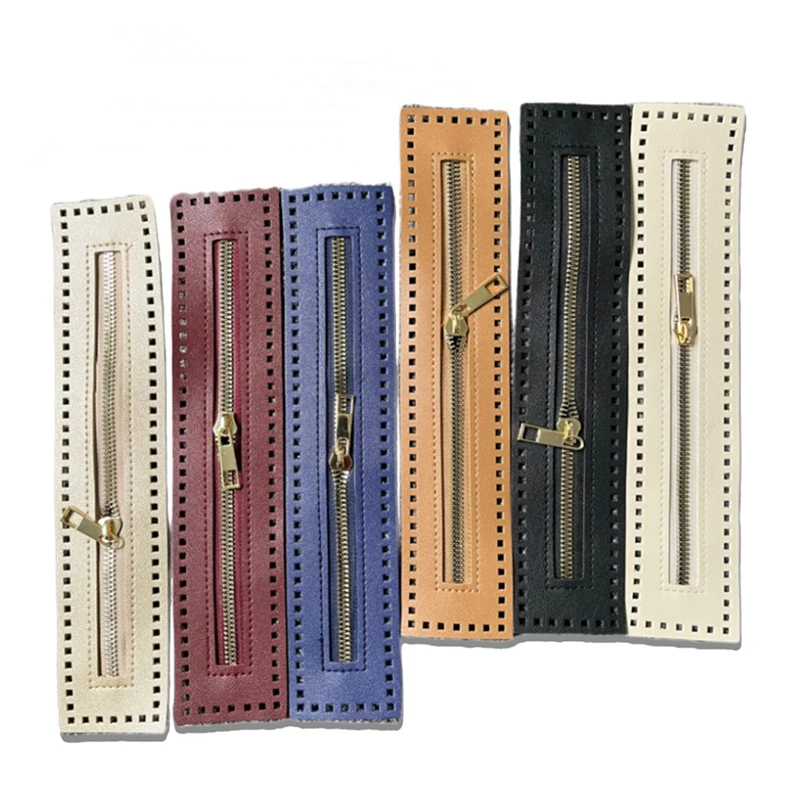 

10 шт., кожаная молния длиной 27 см для вязания крючком, фурнитура, твердая молния, швейный аксессуар, полезная сумка, кожаная молния