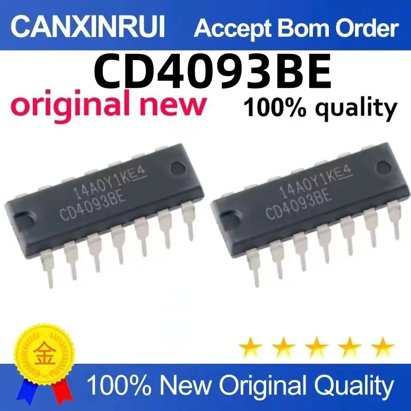 

（100 pieces）CD4093BE DIP-14 and Not Trigger
