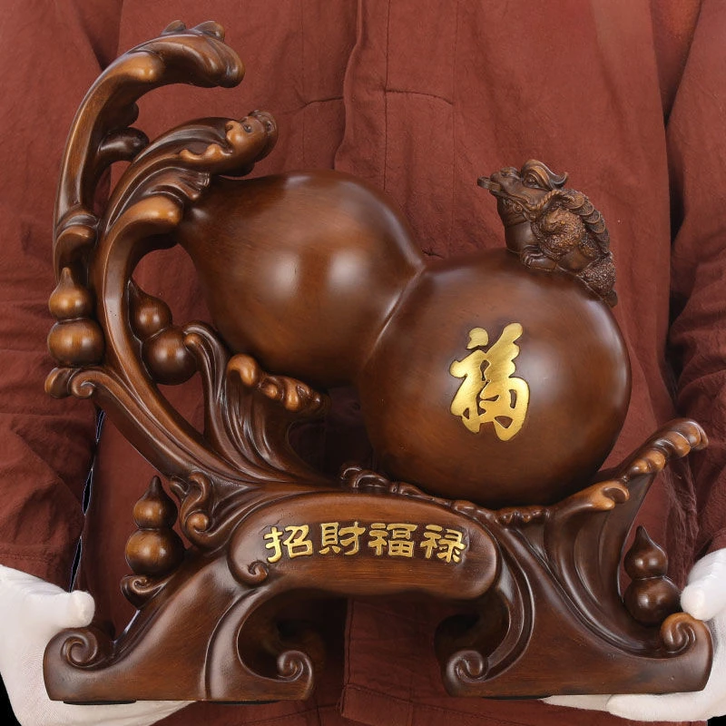 

Zhaocai Lucky Fulu Ornament Gourd Gold Toad Living Room High-end TV Cabinet Office Decoration Store Relocation Opening Gift