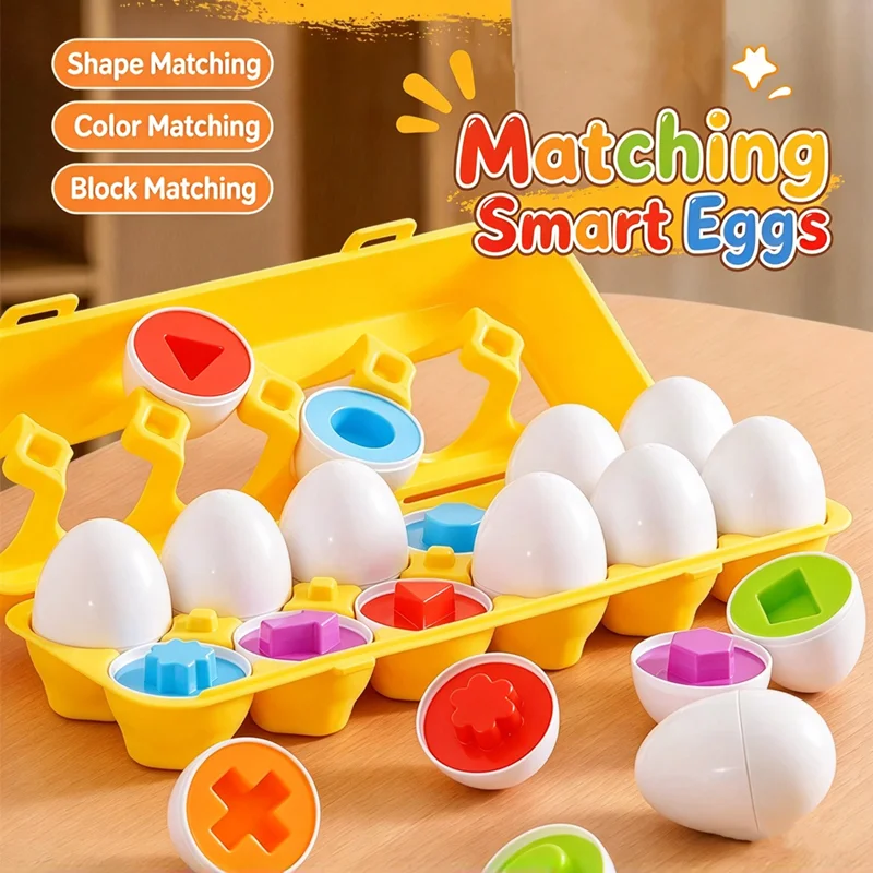 Simulated egg pairing egg early childhood education toys, classified toys for recognizing numbers, shapes, and colors