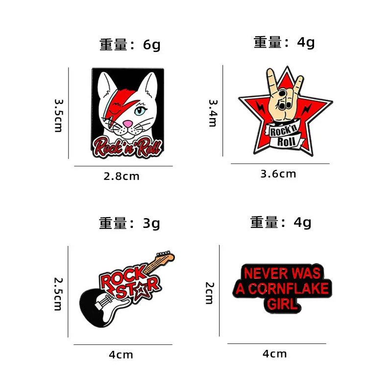 KISS Rock Bands Pop Music Logo Badges ROCK STAR Enamel Metal Lapel Pin Backpack Hoodie Decoration Singer Group fans Gift view 6