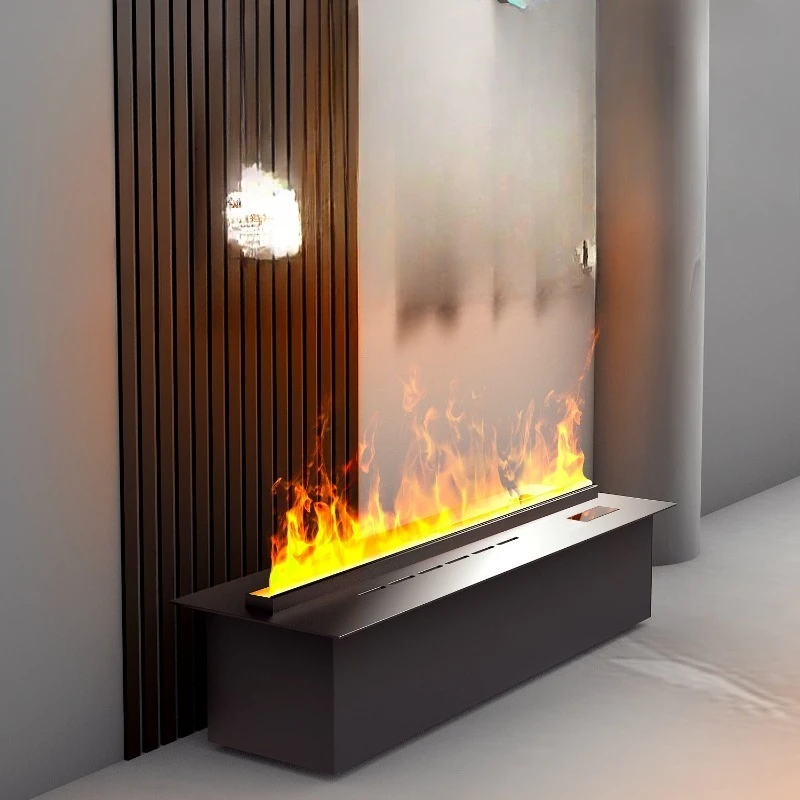 High-end 3D simulation fire atomization fireplace color intelligent electric fireplace voice remote control