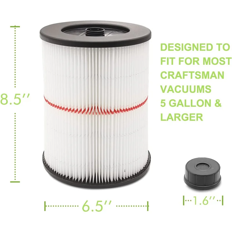 Filter for Shop Vac Air Filter, Replacement for Craftsman Wet Dry Vac Filte 9-17816 Vacuum Filter 5 6 8 12 16 Gallon