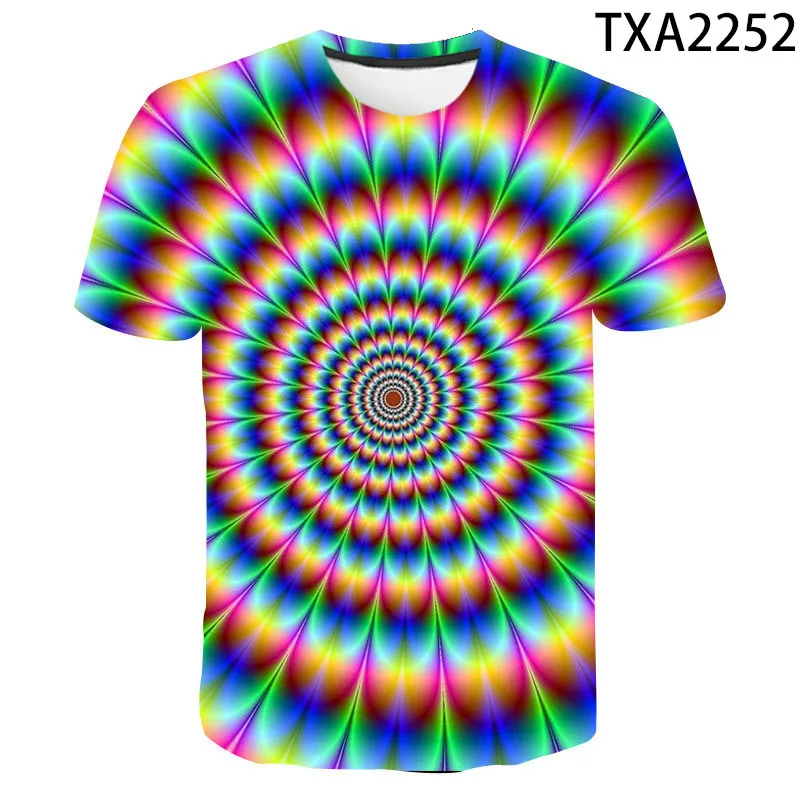 

3D Cool Dazzling Dizziness T shirt Men Women Children Short Sleeve Summer Cool Tops Tee Streetwear Art Illustration T-shirt