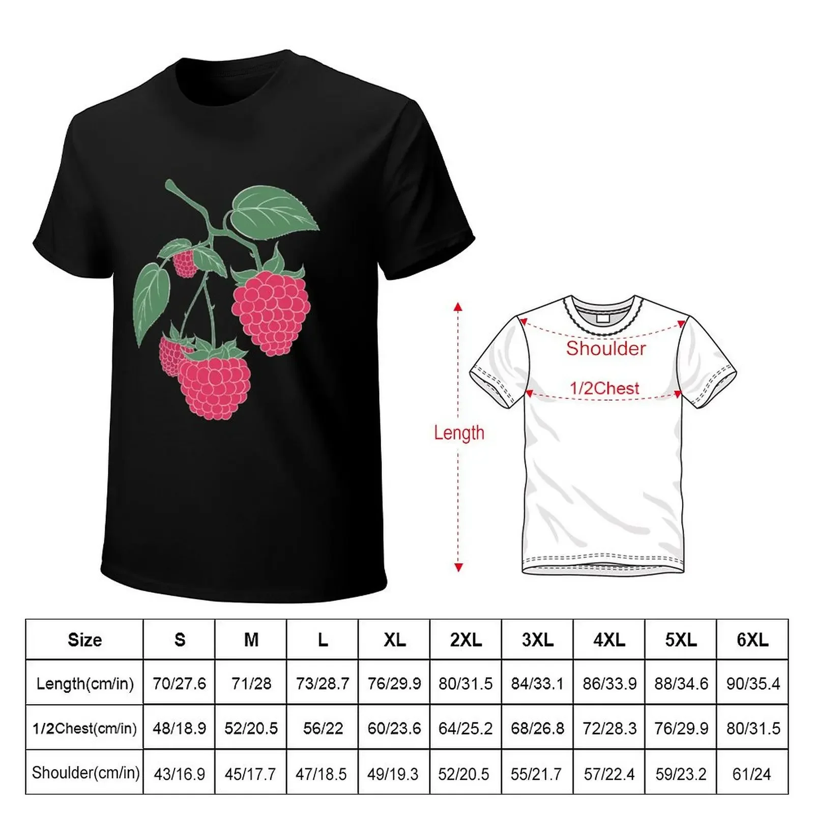 Raspberries T-Shirt luxury clothing labubu funny meme t-shirts graphic tee shirt man clothes t shirt men 100℅ cotton