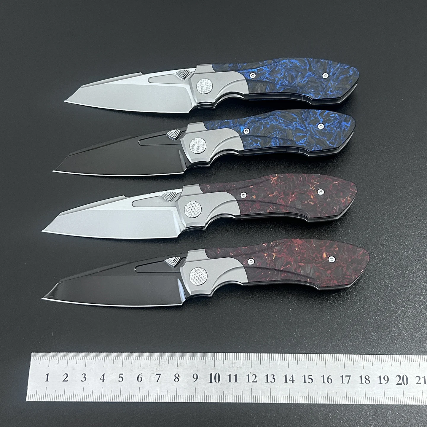 M390 Folding Knife Deep Cryo‑Treated DLC Satin Sand‑Blasted Finish TC4 Titanium Carbon‑Fiber Handle Camping Kitchen EDC Tool