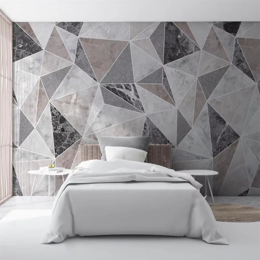 

custom European Nordic Modern Geometric Marble Photo Wallpaper Murals Living Room Theme Hotel Background home improvemt sticker