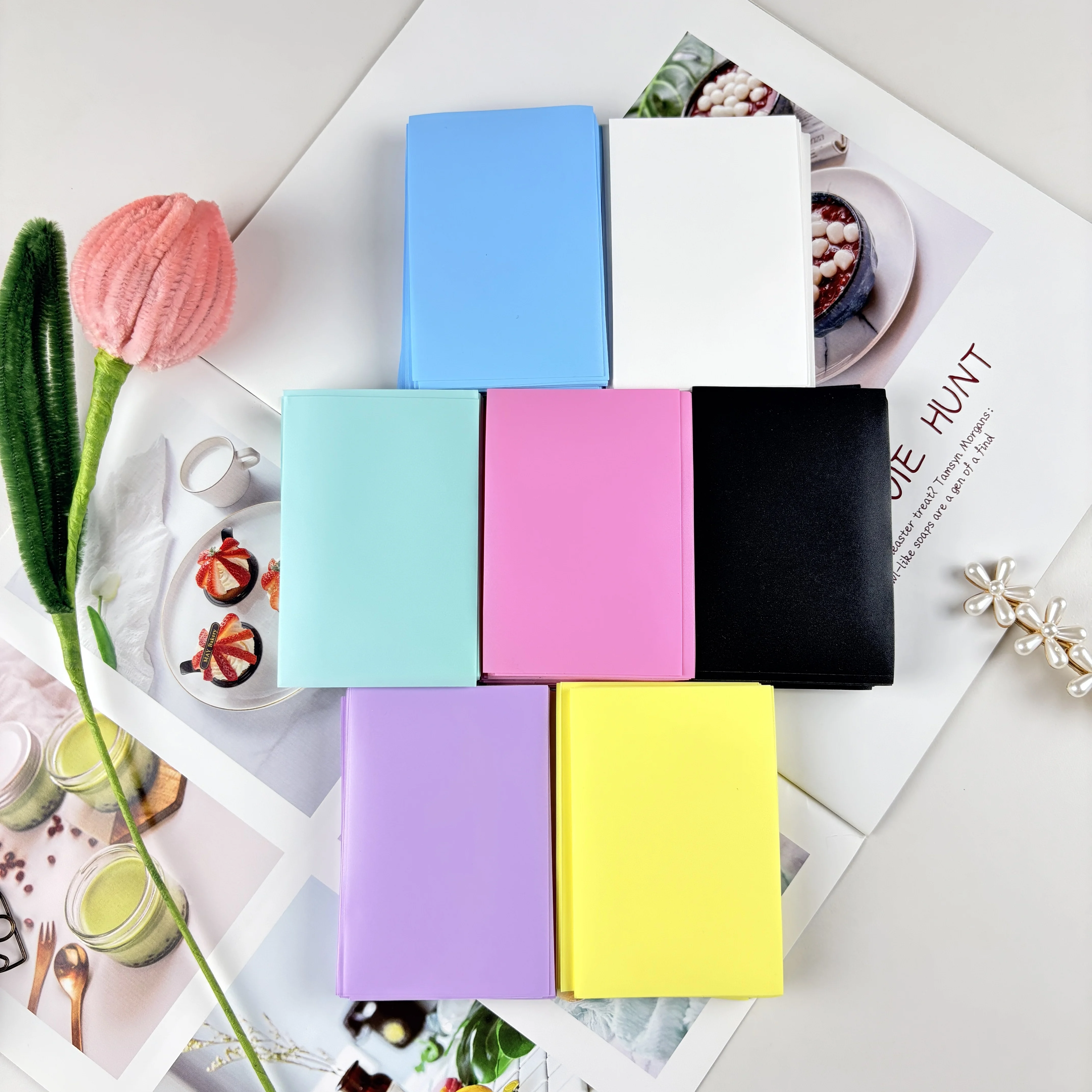 50Pcs 61×91mm Korea Macaron Clear CPP Photocard Sleeves Acid Free Transparent Protective Films Kpop Cards Album Binder Holder