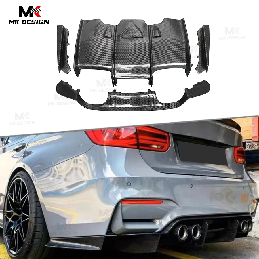 

PSM Style Carbon Fiber Rear Bumper Lip Diffuser Chin Guard For BMW F80 M3 F82 M4 2014-2020 Rear Diffuser Splitters Auto Parts