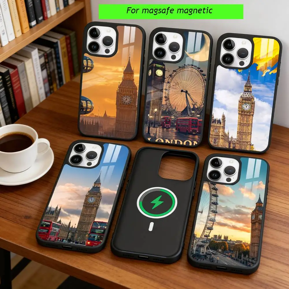 

Big Ben Tower Bridge Phone Case For iPhone17,16,15,14,13,12,11 Plus,Pro Magnetic For Magsafe Wireless Charging