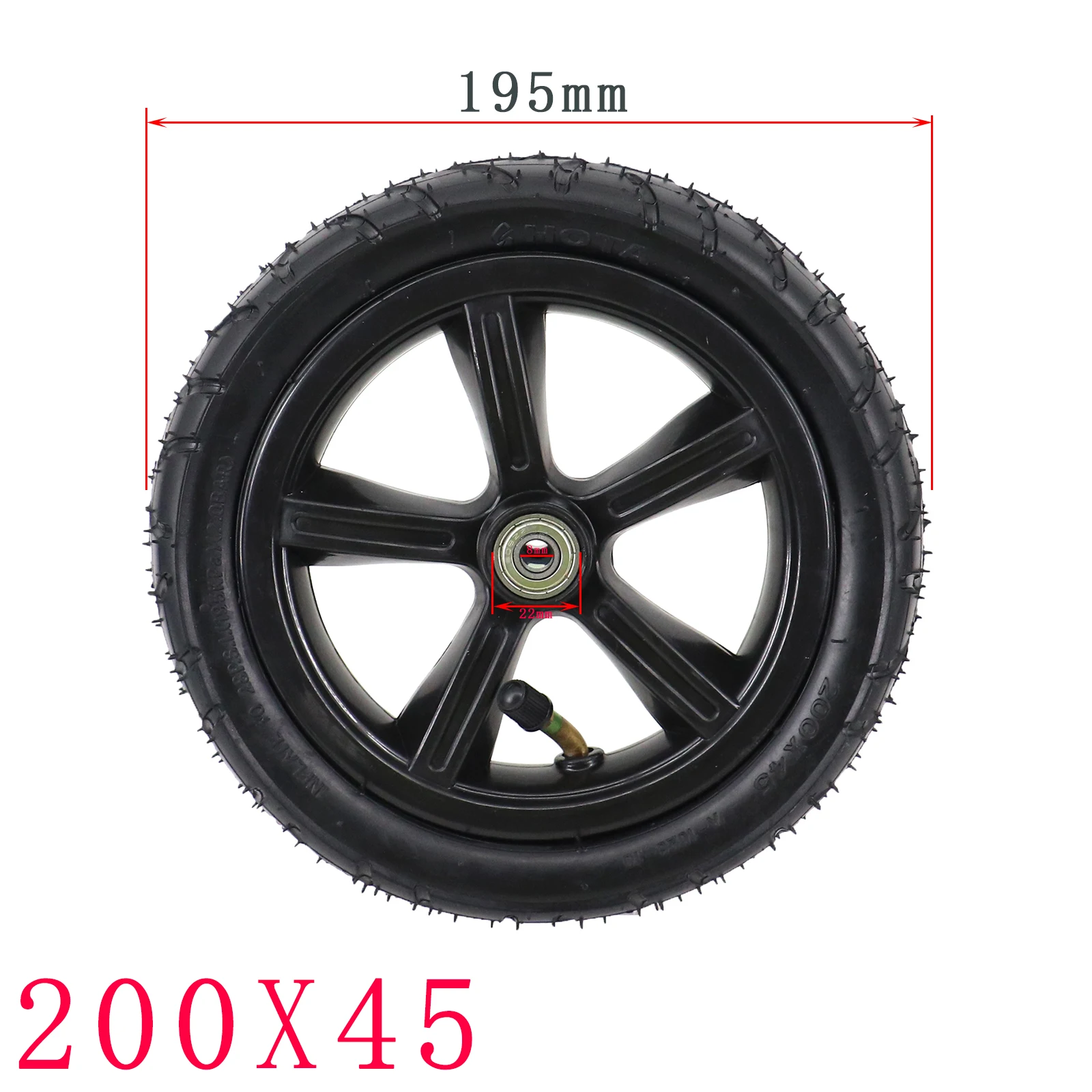 Size 200x45 and Inner Tire Inflated Wheel and Hub for E-twow S2 Scooter M8 M10 Pneumatic Wheel 8