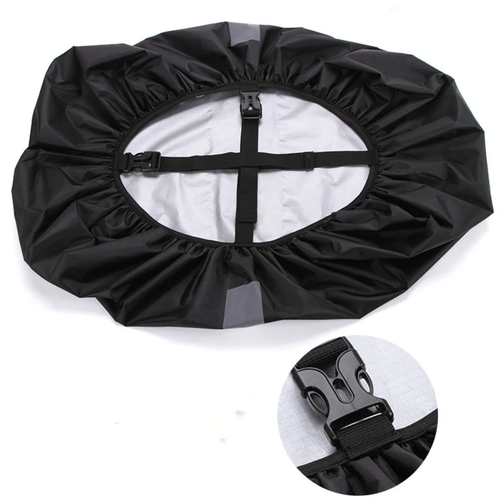 Double Buckle Reflective Rain Cover Adjustable Oxford Cloth Waterproof Backpack Cover Elastic Outdoor Bag Cover Travel